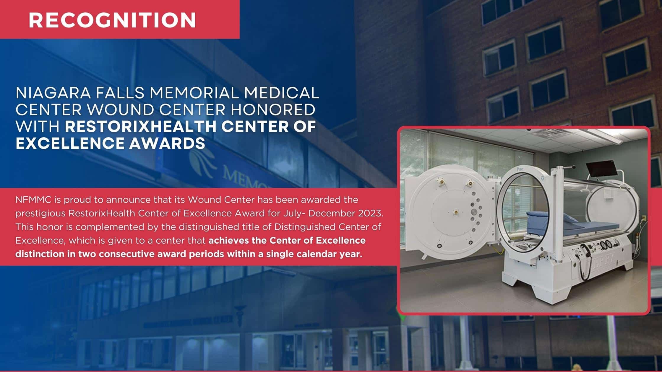 Niagara Falls Memorial Medical Center Wound Center Honored with RestorixHealth Center of Excellence Awards