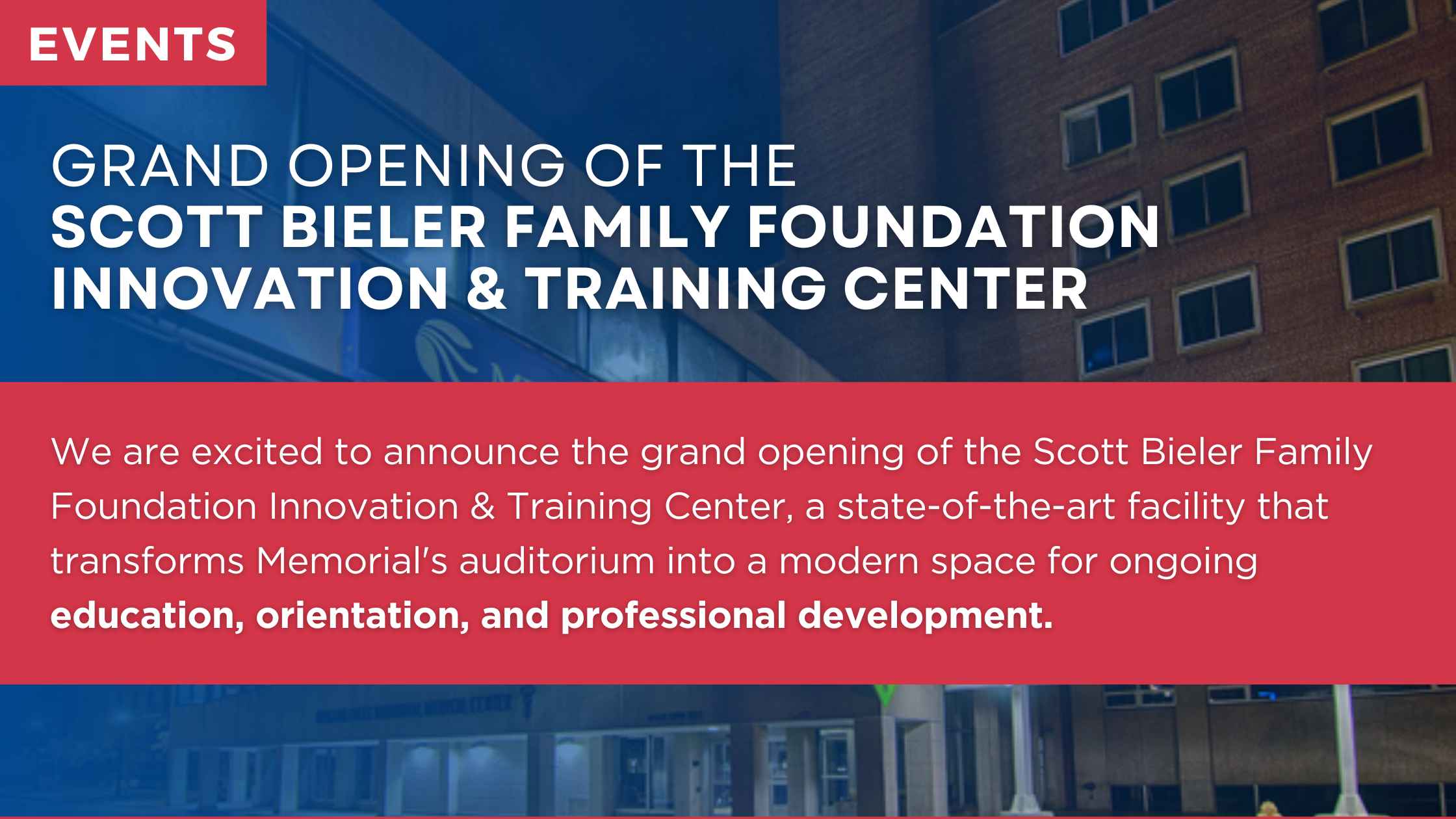AUG 6, 10 AM: Niagara Falls Memorial Medical Center Hosts Grand Opening of the Scott Bieler Family Foundation Innovation & Training Center